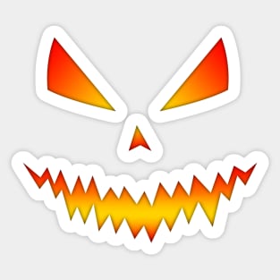 Halloween pumpkin Jack OLantern cool scary evil orange yellow face Sticker